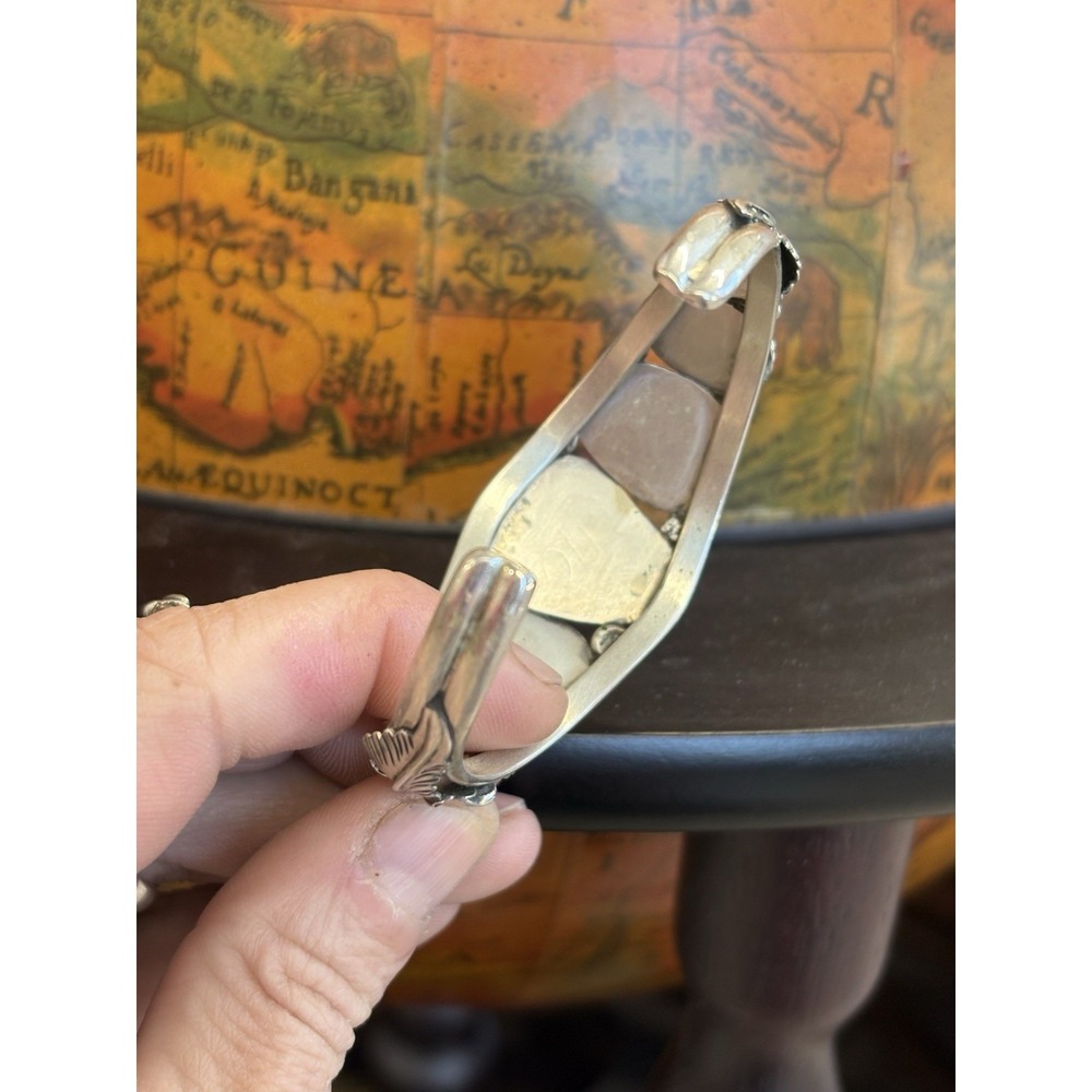 Vintage Native American Navajo Kingman Turquoise Silver Cuff Bracelet 43g - Picture 6 of 9